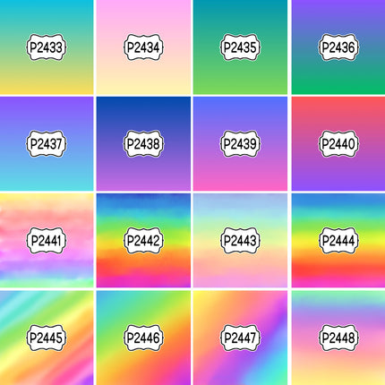 Ombre Gradient Group 2 Print Pattern DIY Vinyl Sheet Iron-On Transfer or Sticker