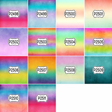 Ombre Gradient Group 2 Print Pattern DIY Vinyl Sheet Iron-On Transfer or Sticker