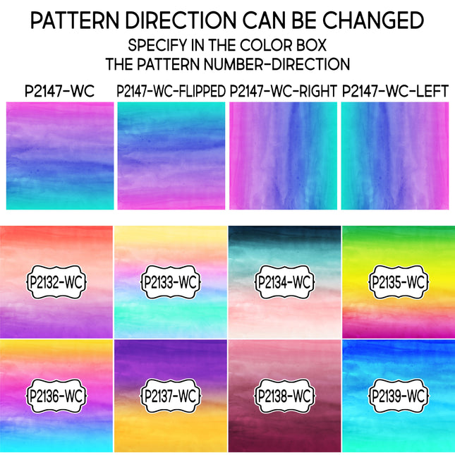 Ombre Watercolor Print Pattern DIY Vinyl Sheet Iron-On Transfer or Sticker