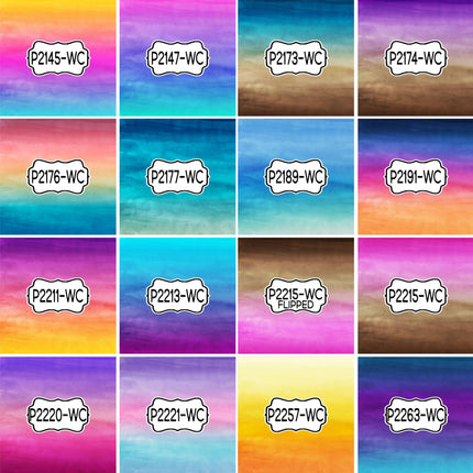 Ombre Watercolor Print Pattern DIY Vinyl Sheet Iron-On Transfer or Sticker