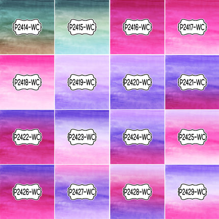 Ombre Watercolor Print Pattern DIY Vinyl Sheet Iron-On Transfer or Sticker