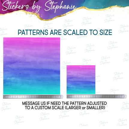 Ombre Watercolor Print Pattern DIY Vinyl Sheet Iron-On Transfer or Sticker
