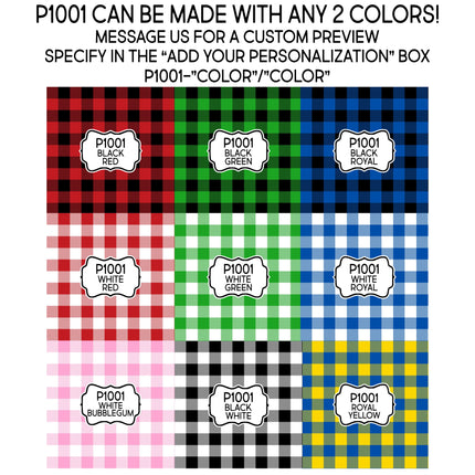 Plaid Buffalo Gingham Print Pattern DIY Vinyl Sheet Iron-On Transfer or Sticker