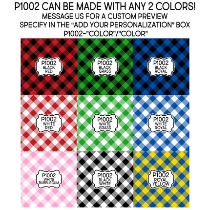 Plaid Buffalo Gingham Print Pattern DIY Vinyl Sheet Iron-On Transfer or Sticker