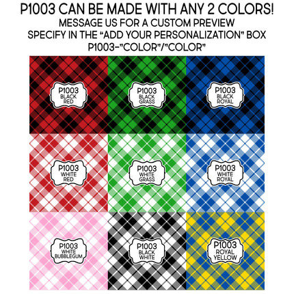 Plaid Buffalo Gingham Print Pattern DIY Vinyl Sheet Iron-On Transfer or Sticker