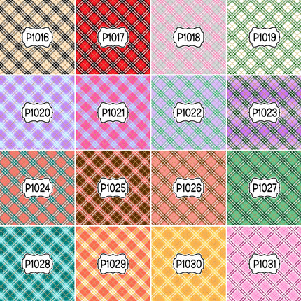 Plaid Buffalo Gingham Print Pattern DIY Vinyl Sheet Iron-On Transfer or Sticker