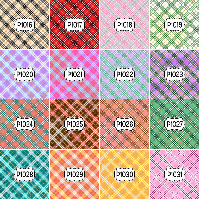 Plaid Buffalo Gingham Print Pattern DIY Vinyl Sheet Iron-On Transfer or Sticker