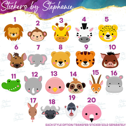 (s04-198) Four Ever Wild Lion Animal Face Iron-On Transfer