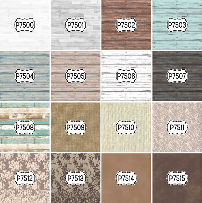 Texture Wood Fabric Paper Print Pattern DIY Vinyl Sheet Iron-On Transfer or Sticker