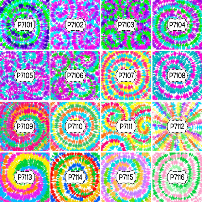 Tie Dye Print Pattern DIY Vinyl Sheet Iron-On Transfer or Sticker